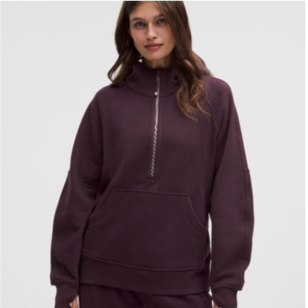 Lululemon Scuba Oversized Hoodie Half Zip Long XS/S Black Plum NWT
